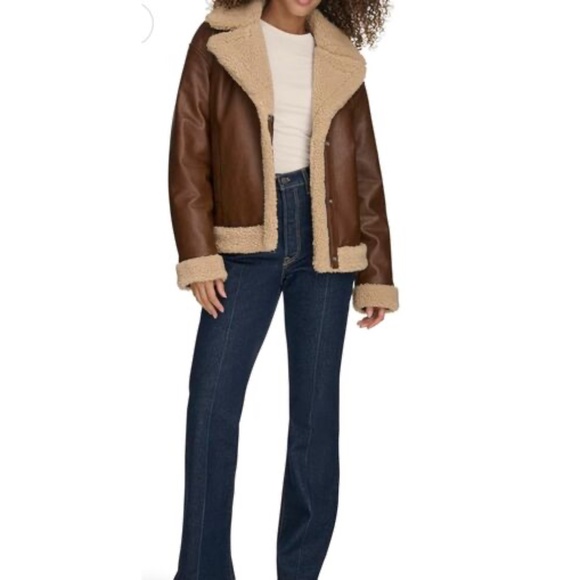 Levi's Brown Shearling Trucker Moto Jacket - Picture 6 of 6
